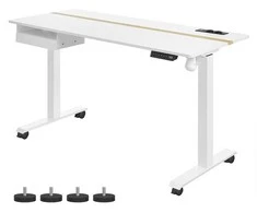 Songmics Vasagle Reguliuojamo aukščio stalas 60 x 140 cm, baltas