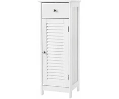 Songmics Vasagle Schmaler Badschrank mit Lamellentür