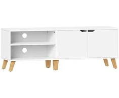 TV staliukas Songmics Vasagle TV spintelė su 2 durelėmis 40 x 140 x 50 cm balta