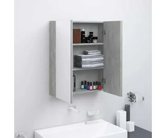 Veidrodinė vonios spintelė, betono pilka, 60x15x75cm, MDF