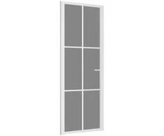 Vidaus durys, baltos, 76x201,5cm, ESG stiklas ir aliuminis