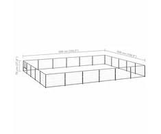 Voljeras šunims, juodos spalvos, 30m², plienas