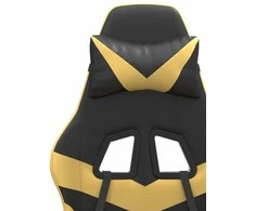 Žaidimų kėdė, juodos ir auksinės spalvos, dirbtinė oda