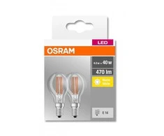 LED lempa Osram P45, 4W, E14, 2700K, 470lm, 2vnt.