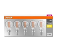 Ledvance OSRAM LED BASE CL P Filament 4,5W 827 E14 470lm 2700K (CRI 80) 10000h A++ (Krabička 5ks)