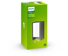 Sieninis lauko šviestuvas PHILIPS BRIDGE, IP44, 1 x E27, max 42 W, su judesio davikliu, 21,2x11,8 cm