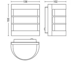 Sieninis šviestuvas Aplica pentru exterior Philips Calgary, 1xE27, max 60W, IP44 ,100x140x155mm, Inox
