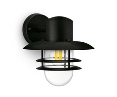 Sieninis šviestuvas Aplica pentru exterior Philips INYMA, 1xE27, max 25W, IP44 ,245x260x230mm, Negru