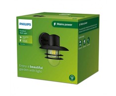 Sieninis šviestuvas Aplica pentru exterior Philips INYMA, 1xE27, max 25W, IP44 ,245x260x230mm, Negru