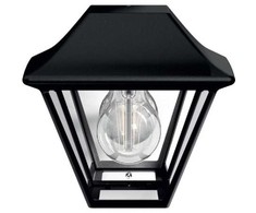 Sieninis šviestuvas Lauko žibintas Philips Alpenglow, 1xE27, max 42W, IP44, 130x181x170mm, juodas