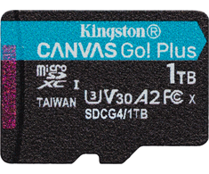 „Kingston Technology 1TB Micro SDXC Canvas Go Plus Gen4 200R A2 U3“ atminties kortelė be ADP