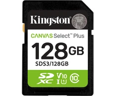 „Kingston Technology“ 128 GB SDXC Canvas Select Plus Gen3 150 MB/s C10 UHS-I U1 V10 atminties kortelė