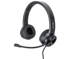 Ausinės - LINDY USB-C Ausinės, 40 mm Garsiakalbiai, Valdymo Mygtukai, 1,95 m Laidas, Juodos