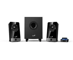 Kompiuterio kolonėlės GENIUS garsiakalbiai SW-2.1 300X/ 2.1/ 10W/ mediniai/ juodi