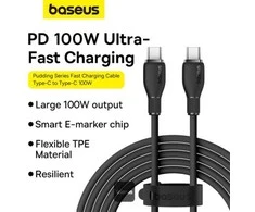 Baseus Pudding Series USB-C Cable - USB-C 100W 1.2m - Juodas