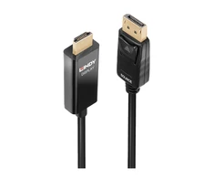 Adapteris - LINDY DisplayPort į HDMI 4K60Hz Adapteris, Didžiausia Raiška 4096x2160@60Hz, 1 m, Juodas