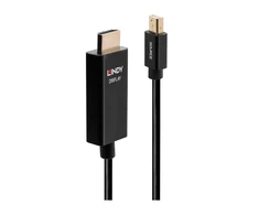 Adapteris - LINDY Mini DisplayPort į HDMI Kabelis, 4096x2160@60Hz, 1 m, Juodas