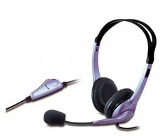 Genius HS-04S ausinės su mikrofonu, przewodowa, juoda-sidabrinė, 1x 3.5 mm jack