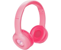 Trust Nouna Ausinės su laidu &amp; Belaidės su lankeliu ant galvos Calls/Music USB Type-C Bluetooth Rožinė