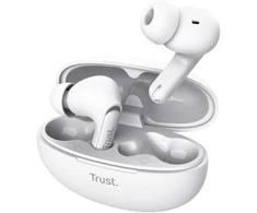 Trust Yavi - Belaidės ausinės į ausis įkišamos Bluetooth TWS su etui ładującym &amp; ENC (Baltas)