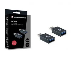 CONCEPTRONIC adapteris USB-C -> USB-A 3.0 2 vnt. pakuotėje, pilka