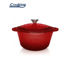 Emaliuota ketaus keptuvė su dangčiu 22x9,5 cm, 2,9 l, raudona linija, „Cooking by Heinner“