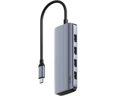 Cudy UH500 interface hub USB 3.2 Gen 1 (3.1 Gen 1) Type-C 5000 Mbit/s Pilkas, Sidabrinis