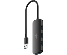 Cudy UH40A USB-A uz 4-Portu USB 3.0 Hub 5Gbps Datu tikai Plastmasa Kompakts Melns