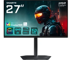 GIGABYTE MO27Q2 27" OLED QHD Gaming Monitorius - 2560 x 1440, 240Hz, 0.03ms, 250 cd/m², Ekranas HDR True Juodas 400, HDMI 2.1, Displayport 1.4