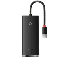 Hub 4in1 Baseus Lite Series USB iki 4x USB 3.0 1m – juodas