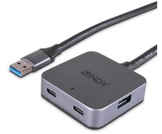 USB Hub - LINDY USB 3.0 Hub, 4 Prievadai, 5 m, Juodas