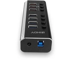 USB Hub - LINDY 4 Prievadų USB 3.0 Hub su 3 Greito Įkrovimo 3.0 Prievadais