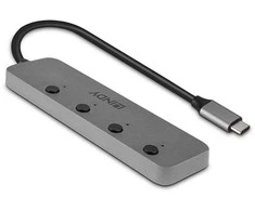 USB Hub - LINDY 4 Port USB 3.2 Type C Hublis su Įjungimo/Išjungimo Jungikliais Juodas