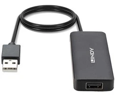 USB Hub - LINDY 4 Jungčių USB 2.0 Hub, Juodas