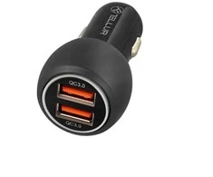 Tellur Dual USB automobilinis įkroviklis Su QC 3.0, 6A juodas