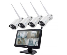 Vaizdo stebėjimo rinkinys PNI House WiFi650 – 4 Full HD „Wi-Fi“ P2P kameros ir 12 colių LCD monitorius