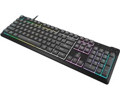 Žaidimų klaviatūra CORSAIR K55 CORE RGB USB 2.0 arba A tipo, laidinė, su guminiais kupoliniais klavišų jungikliais, 1000 Hz pranešimų dažnis, pilka