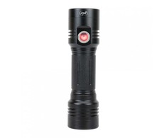 Aliumininis PNI Adventure F200 dvigubas LED žibintuvėlis, 4000mAh baterija ir micro USB jungtis, 3 LED su plačia diafragma ir vienas su fokusavimo funkcija, abu turi 3 galios lygius