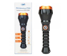 PNI Adventure F550 Crystal LED žibintuvėlis, 10W, aliuminis, 500lm, iki 700m, IPX6, 4000mAh baterija komplekte, USB Type-C įkrovimas