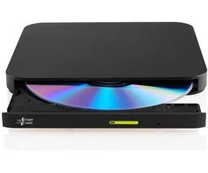 HITACHI LG – išorinis diskas DVD-W/CD-RW/DVD±R/±RW/RAM/M-DISC GP96Y, Ultra Slim, OTG jungtis, juodas, dėžutė+SW