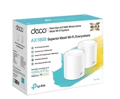 Maršrutizatorius TP-Link AX1500 viso namo tinklelio „Wi-Fi 6“ sistema | „Deco X10“ (2 vnt. pakuotė) | 802.11ax | 10/100/1000 Mbit/s | Ethernet LAN (RJ-45) jungtys: 1 | Tinklo palaikymas: Taip | MU-MiMO: Taip | Ne, mobilusis plačiajuostis ryšys: | Antenos tipas: Vidinė