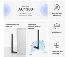 Mercusys AC1300 High Gain Wi-Fi USB adapteris | MA30H