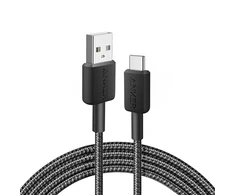 Anker 322 Braided Nylon Cable, Juodas | A81H5G11 | USB-A to USB-C