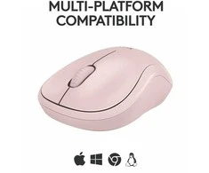 Belaidė pelė Logitech M240 Silent Bluetooth Mouse, rožinės spalvos