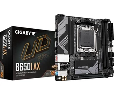 Pagrindinė plokštė „Gigabyte“ | B650I AX 1.0 | Procesorių šeima AMD | Procesoriaus lizdas AM5 | DDR5 DIMM | Palaikomos standžiojo disko sąsajos SATA, M.2 | SATA jungčių skaičius 2