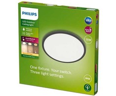 Lampa sufitowa Helios Philips Superslim Ceiling 15W 2700K IP54 juoda