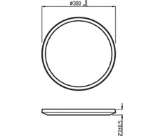 Lubinis šviestuvas Paviršinis LED šviestuvas PHILIPS SUPERSLIM, IP44, 18 W, 2700 K, 1500 lm, dimer., baltos sp., Ø29 cm