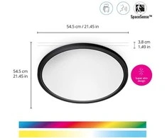 Lempa WiZ Smart WiFi SuperSlim, 545mm, Juodas | 32 W | 2200-6500 K (RGB)