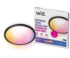 Išmanusis LED šviestuvas WiZ SUPERSLIM 22W 2700-6500K 2600lm RGB juodos sp, Ø42,3x3,2cm