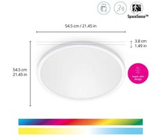 Lubinis šviestuvas WiZ Smart WiFi SuperSlim Ceiling 545mm, Baltas | 32 W | 2200-6500 K (RGB)